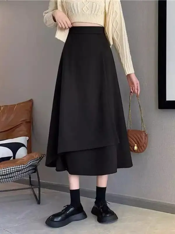 Asymmetrical Hem A-line Skirt
