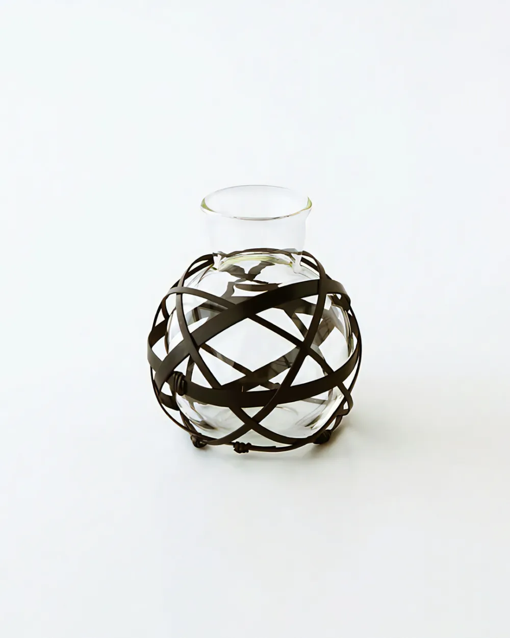 Bamboo Wrapped Glass Flower Vase