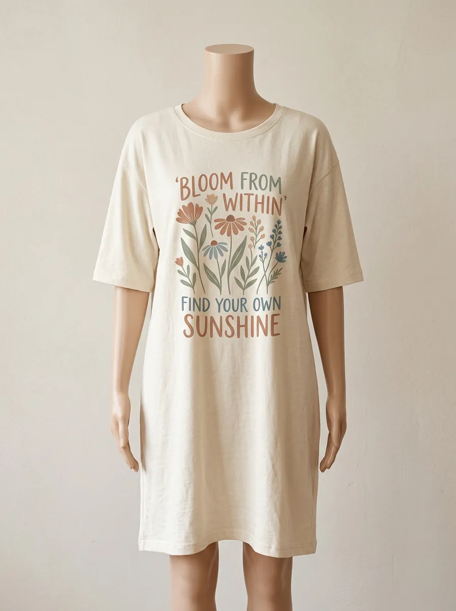 Inspirational Quote Floral Bloom From Within T-Shirt