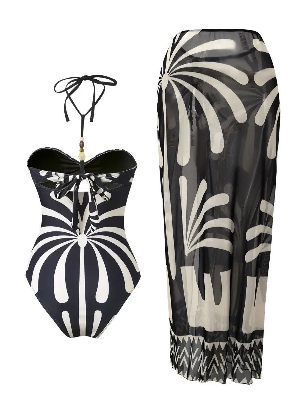 Lily Printed Cut-out Swimsuit Set