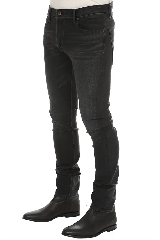 Classic Cotton Leather Slim Jeans