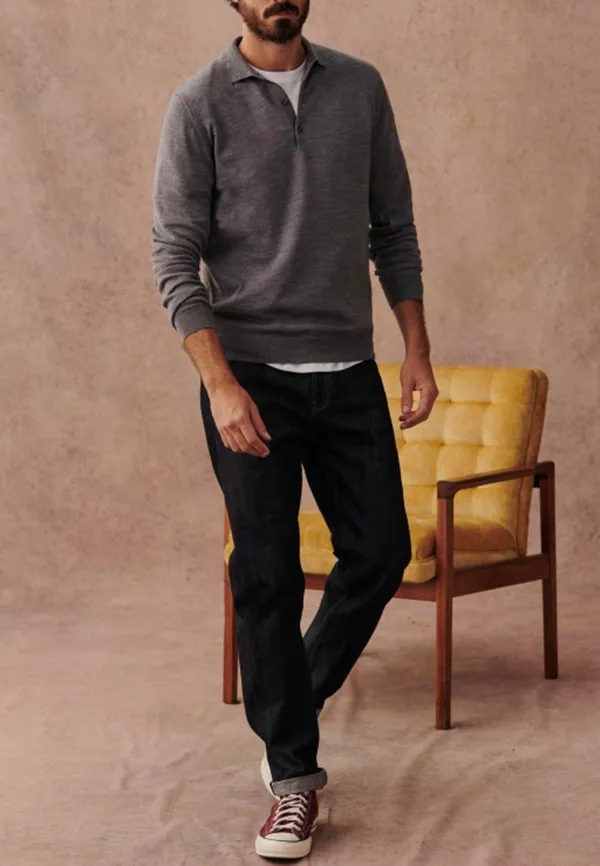 Grey Quarter-Zip Mock Neck Knit Sweater