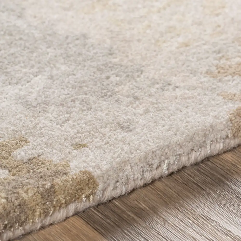 Textured Viscose Wool Blend Round Carpet