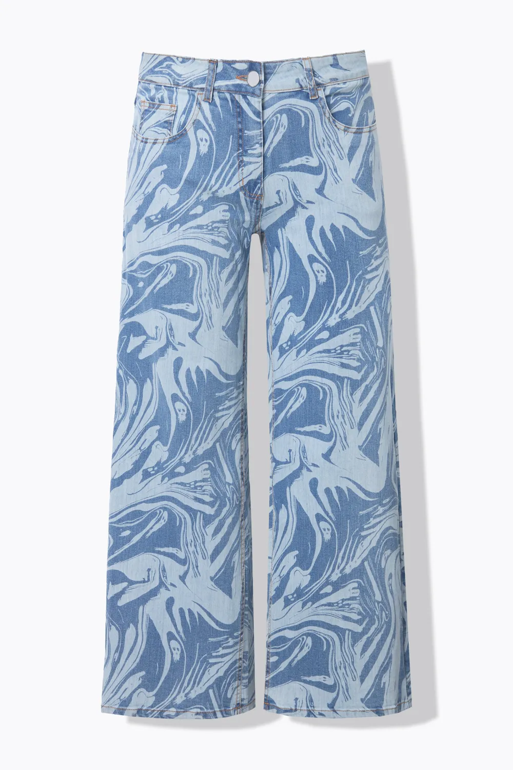 Light Colored Printed Jeans