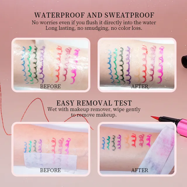 Pearl Glitter Eyeliner Pencil for Women Waterproof Mineral Liquid Eyeliner for Eye Makeup