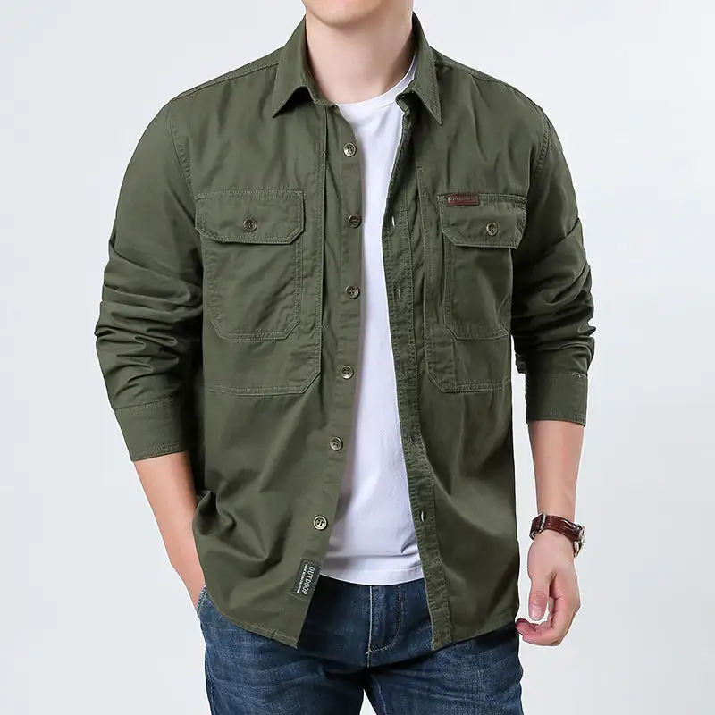 Men's Practical Utility Shirt With Chest Pockets