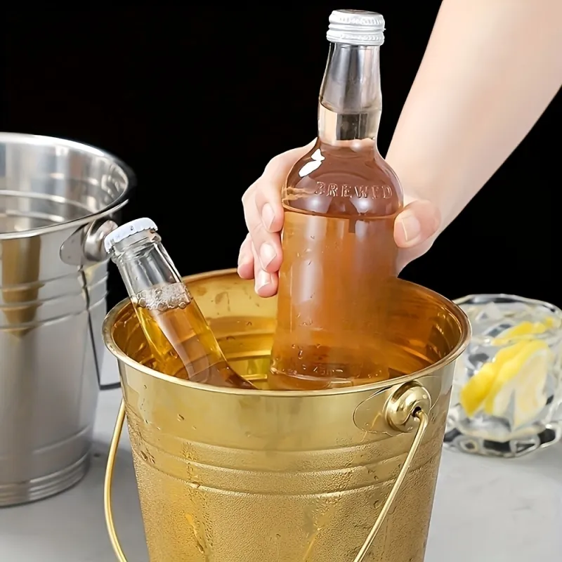 Dual-Color Stainless Steel Cold Drink Ice Bucket