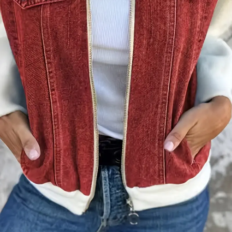 Patchwork Denim Zip Jacket