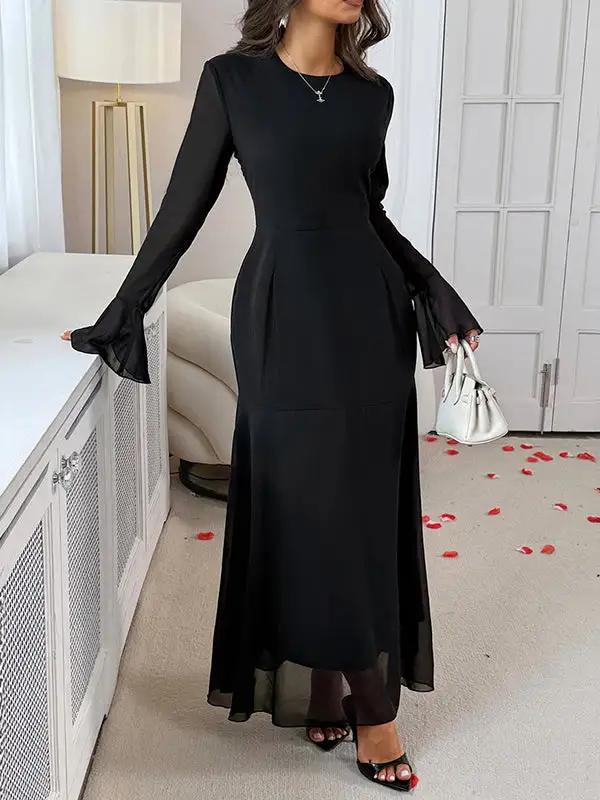 Elasticated Neck Maxi Dress