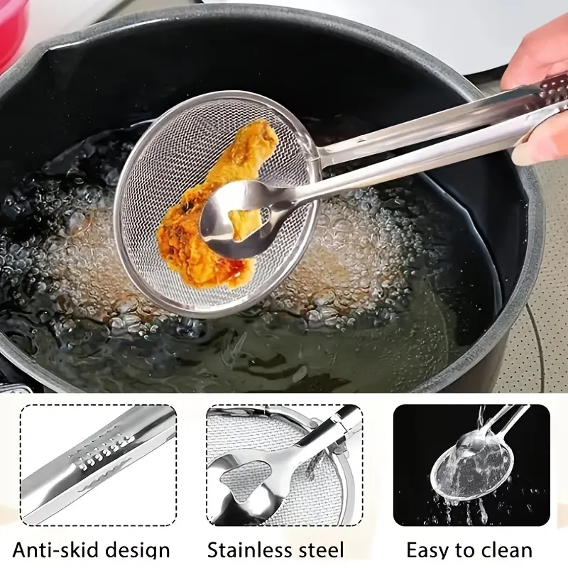 2-in-1 Fry Tongs & Skimmer