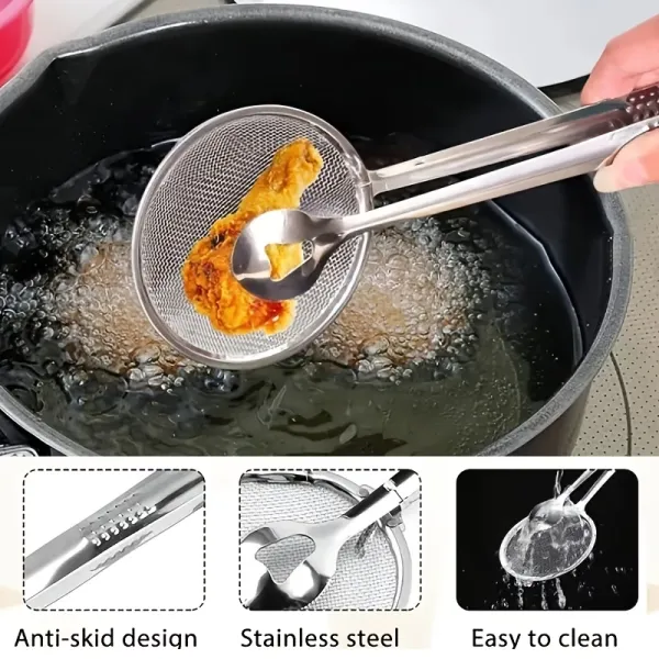 2-in-1 Fry Tongs & Skimmer