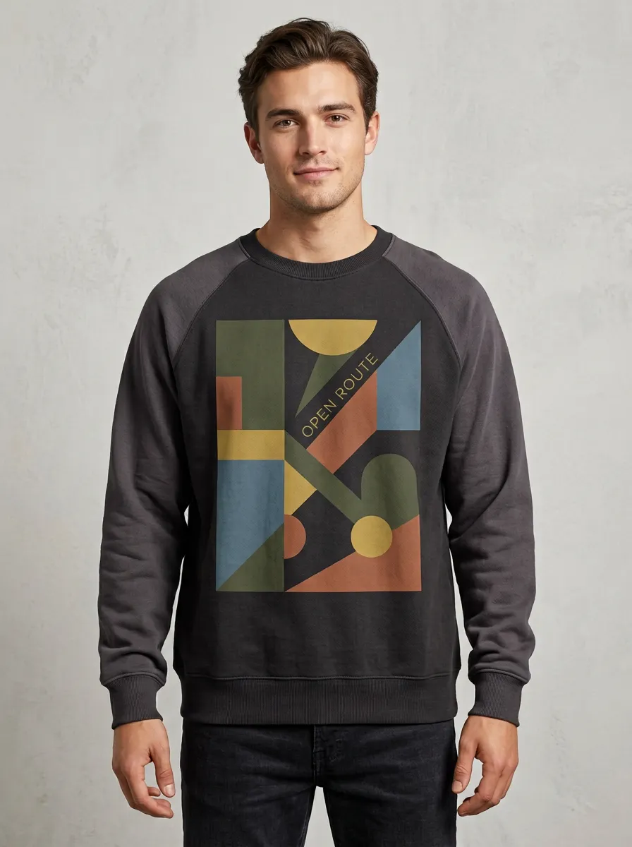 Open Route Geometric Abstract Hoodie