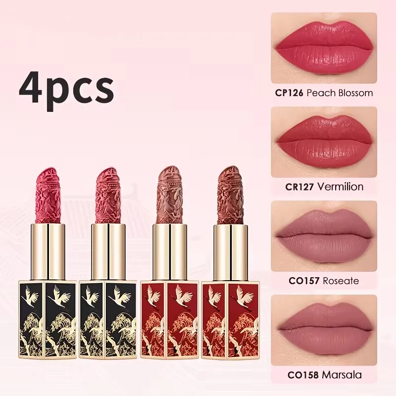 4-Piece Embossed Lipstick Set
