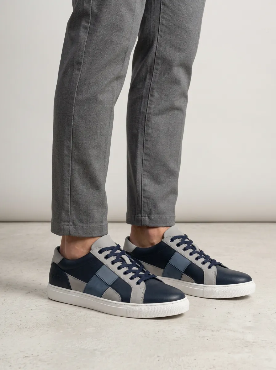 Men's Mountain Logo Colorblock Casual Sneakers