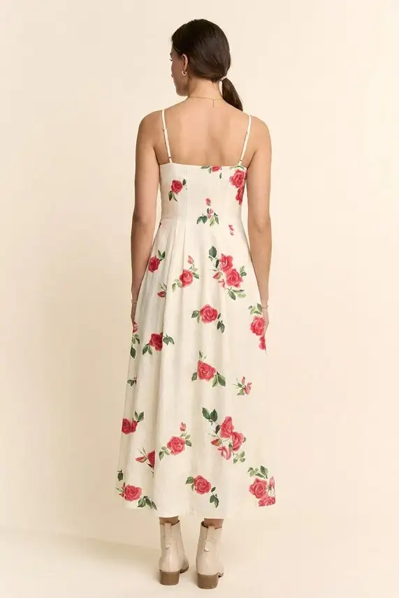 Floral Square Neck Dress