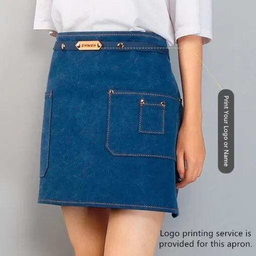 Waist Denim Canvas Cotton Strap Kitchen Work Apron