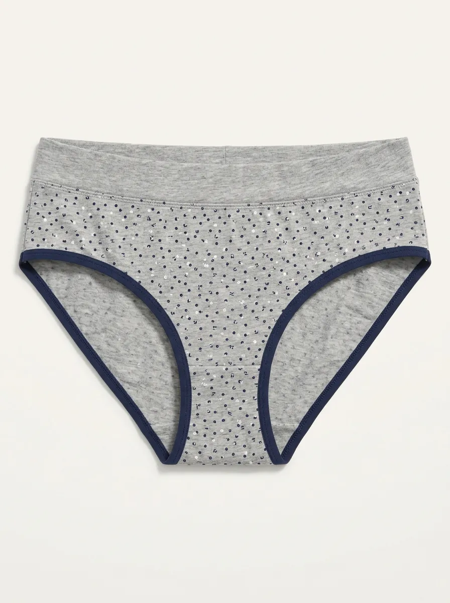 Women's Patterned Panties with Polka Dot Detail
