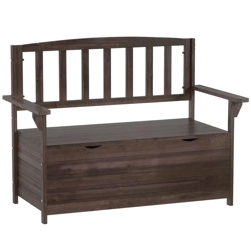Wooden Garden Storage Bench