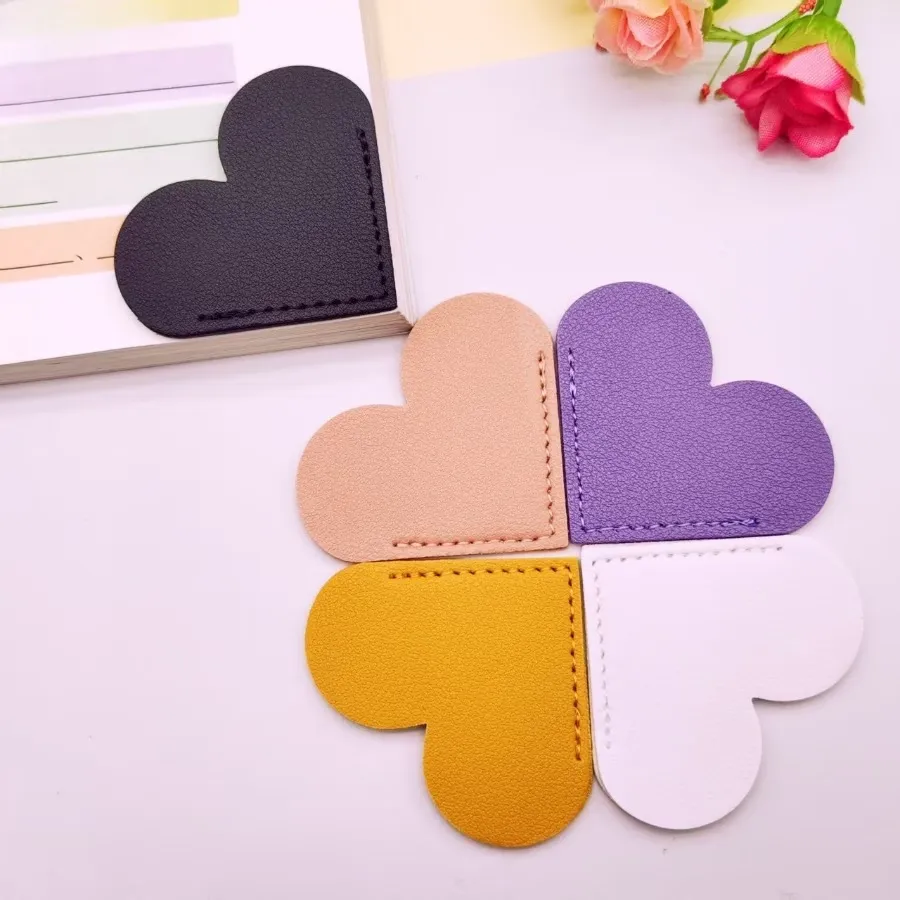 Heart-Shaped Leather Bookmark