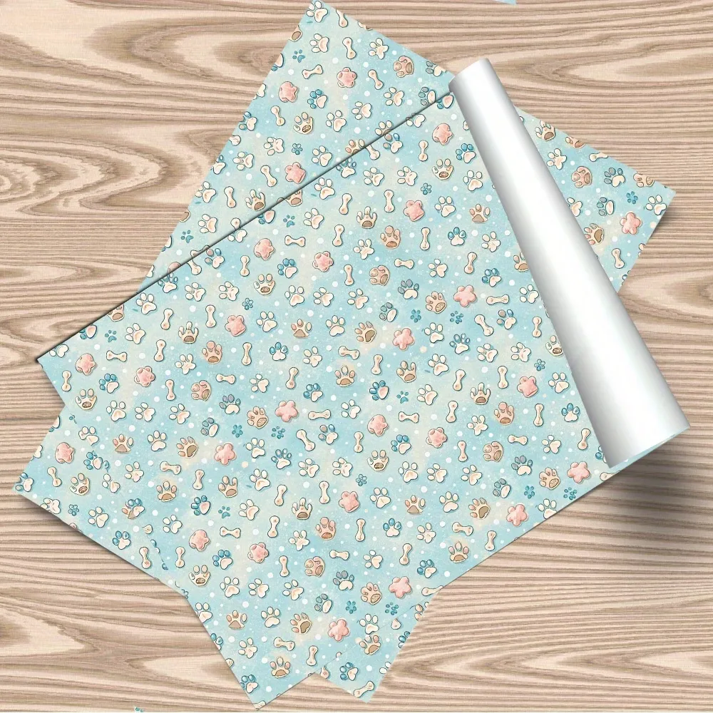 Pastel Paw Print Wrapping Paper