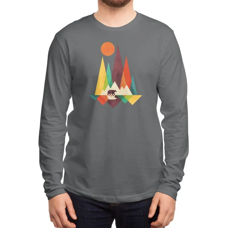 Men's Creative Pattern Round-Neck Long-Sleeved T-Shirt