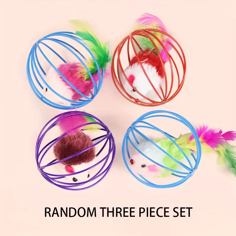 3 Pack Rolling Wire Ball Cat Toy