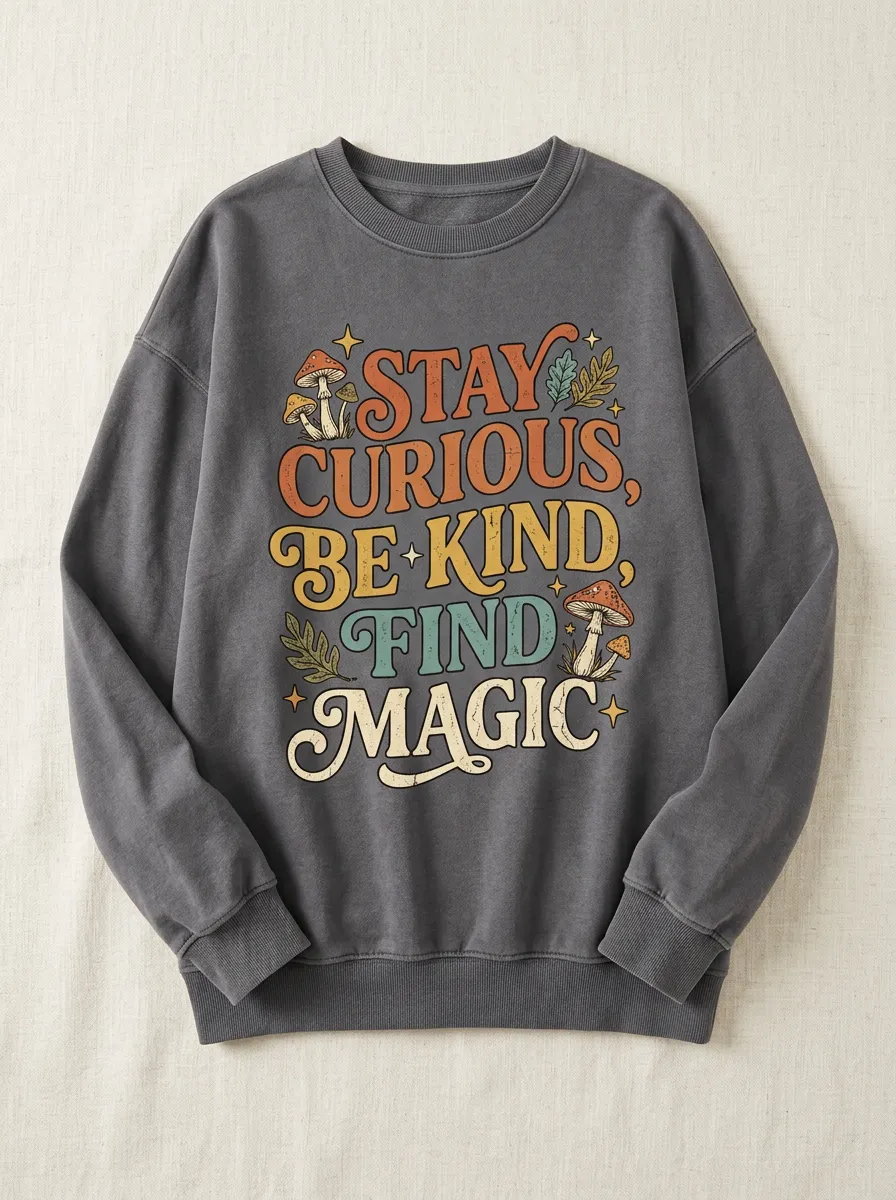 Mushroom Lover Stay Curious Sweatshirt