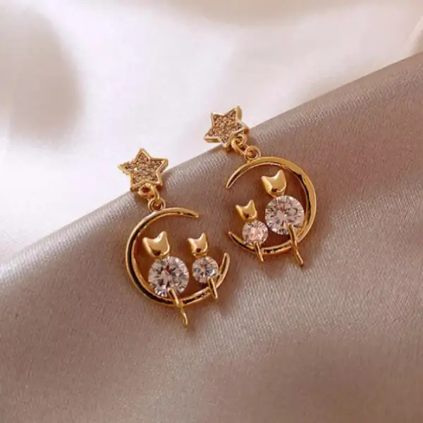 K Gold Plated Dangle Earrings