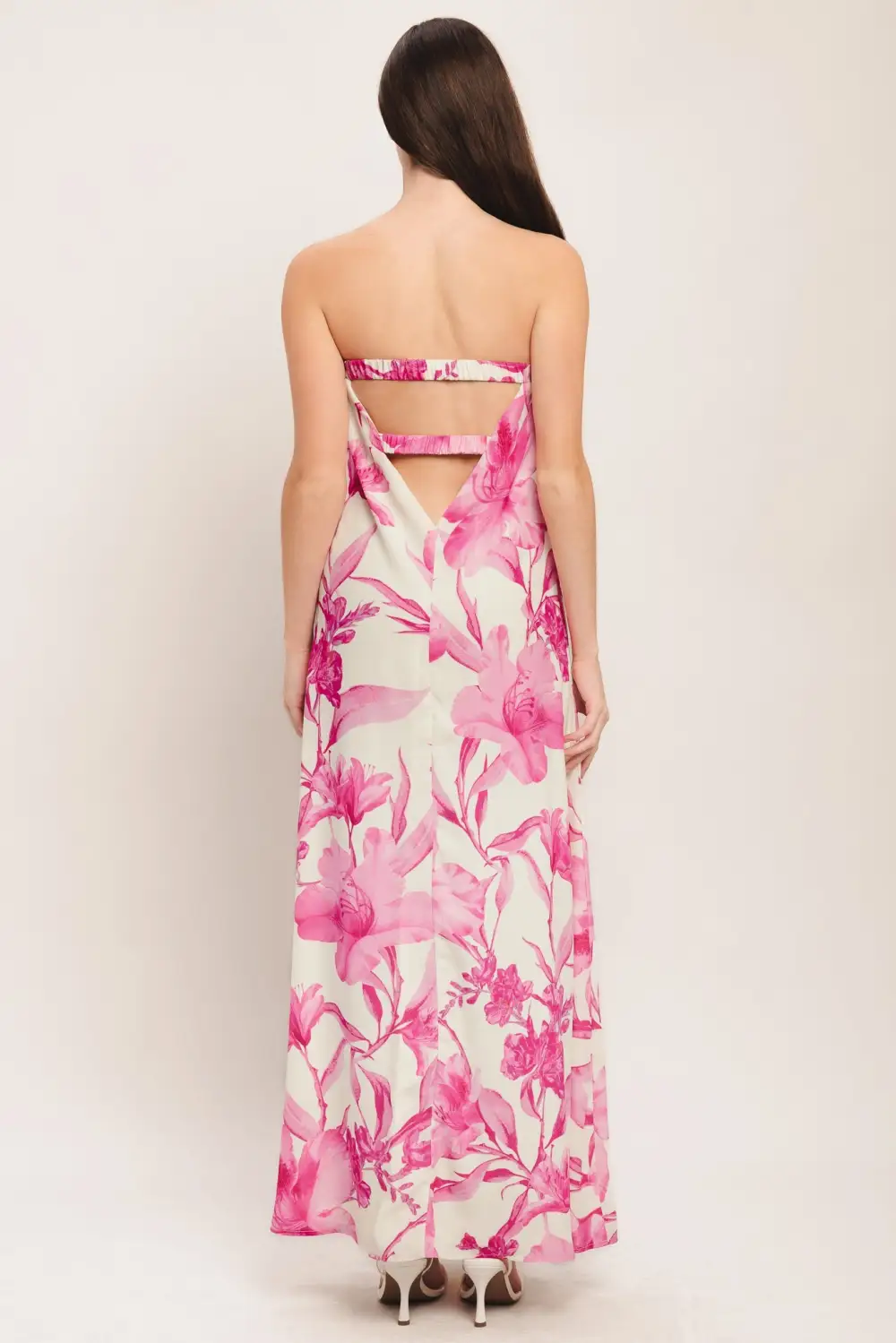 Strapless Printed Maxi Dress