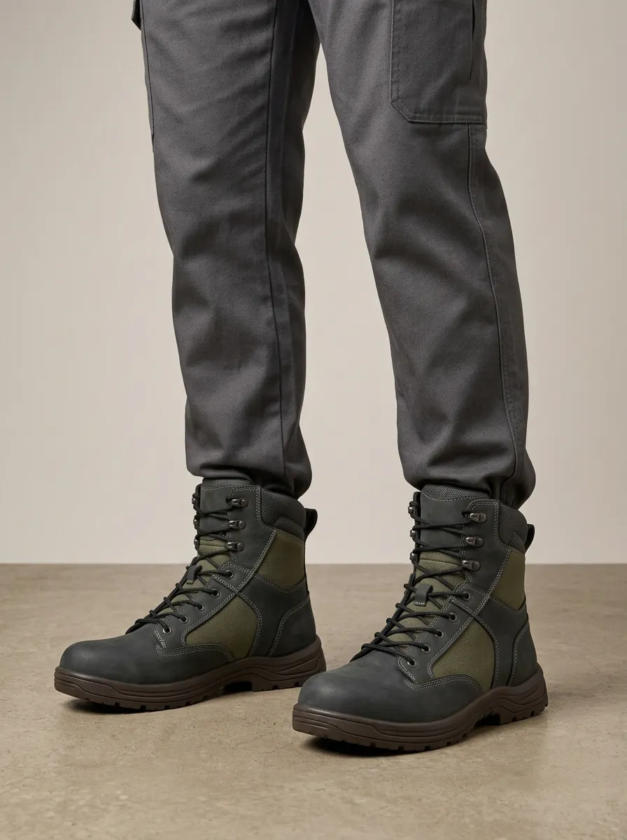 Unisex Tactical Outdoor Canvas Print Work Boots