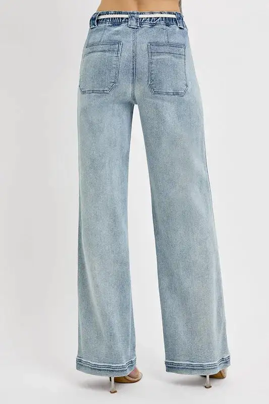Full Size Straight Leg Jeans With Pockets Plus Size