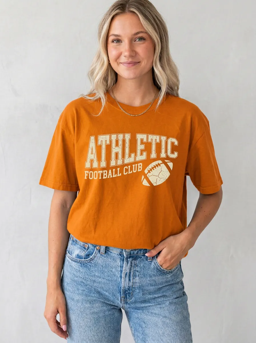 Women's Athletic Football Club American Football Printed T-shirt