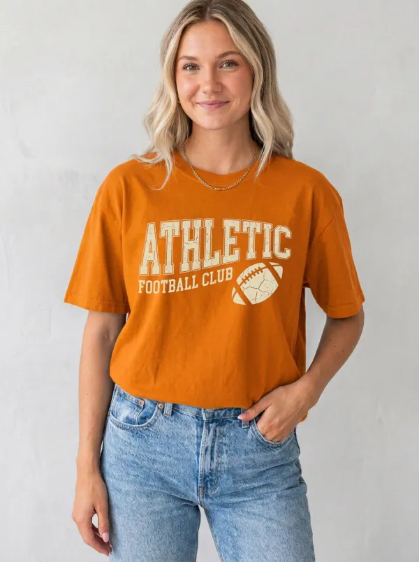 Women's Athletic Football Club American Football Printed T-shirt