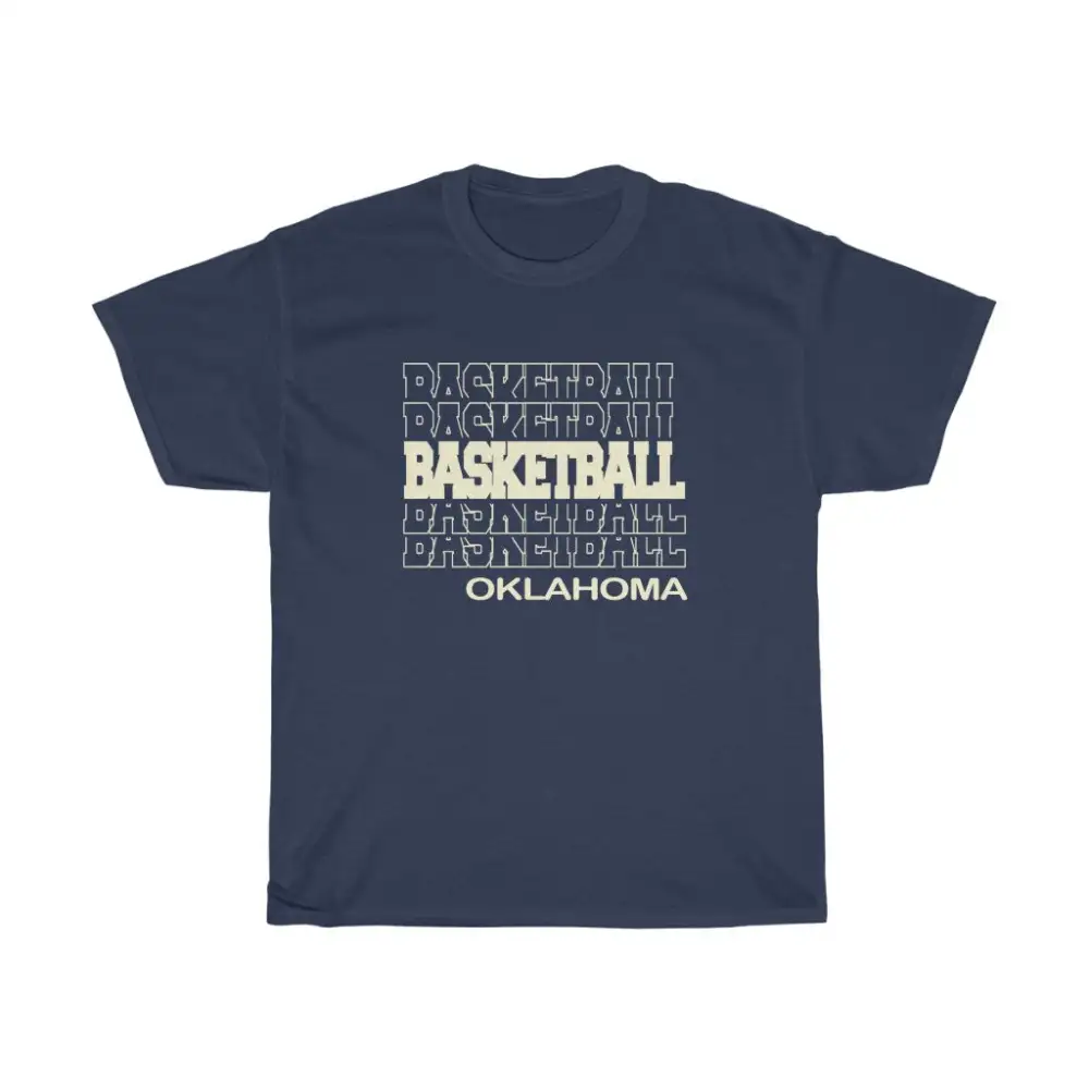 Basketball Oklahoma in Modern Stacked Lettering
