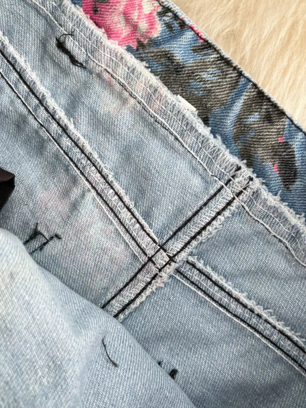 Smocked Denim Coordinated Set Pants