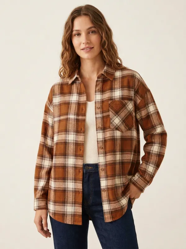 Plaid Flannel Plaid Long-Sleeve Shirt