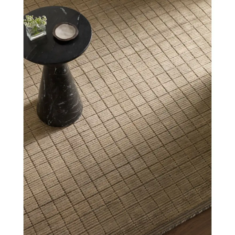 Hand-Loomed Square Pattern Carpet