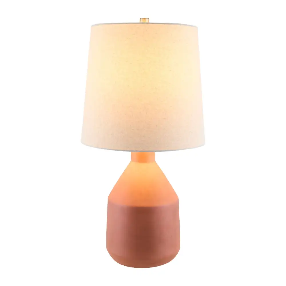 Painted Terracotta Ceramic Table Lamp
