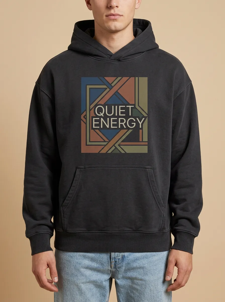 Detailed Quiet Energy Geometric Abstract Hoodie