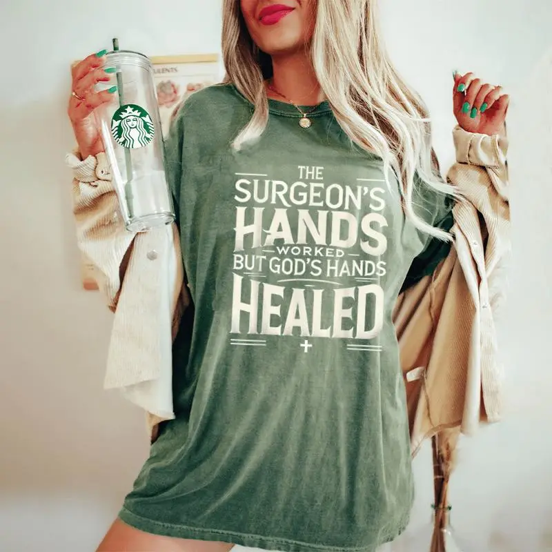 Inspirational Christian Faith Religious Surgery Recovery Men Women's Oversized Comfort T-Shirt