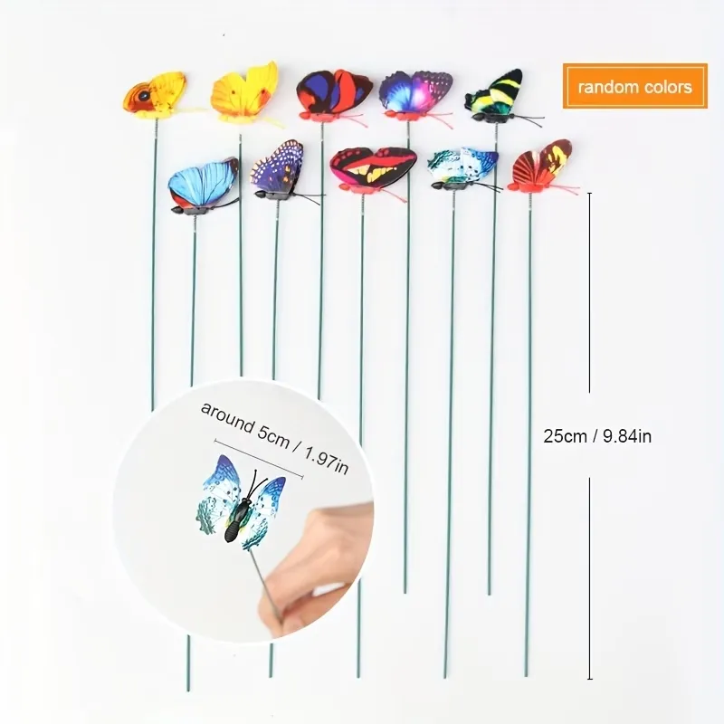 10pcs Colorful Butterfly Garden Stakes