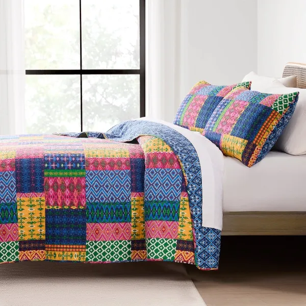 Simple Cotton Patchwork Quilt Bedding Set
