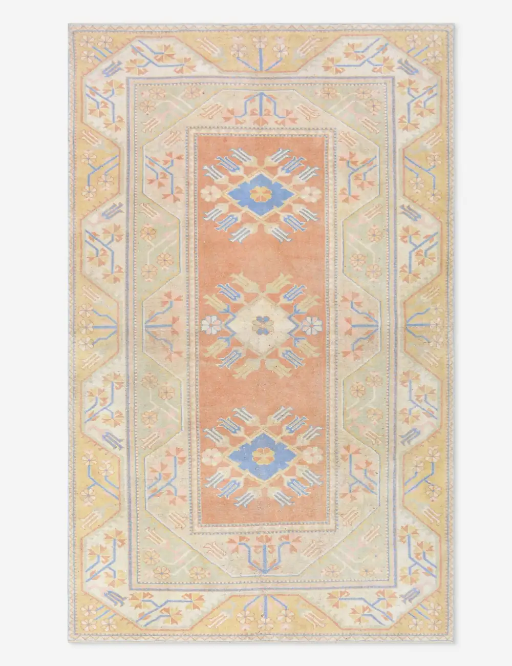 Warm Striking Vintage Inspired Turkish Inspired Hand Knotted Wool Area Rug