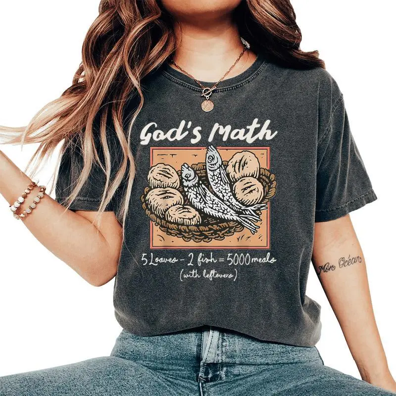 Christian 2 Fishes 5 Breads 5000 Against Women's Oversized Comfort T-Shirt