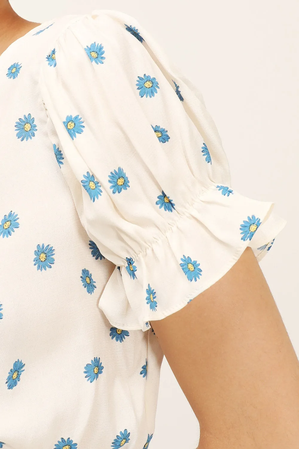 Printed Smocked Top