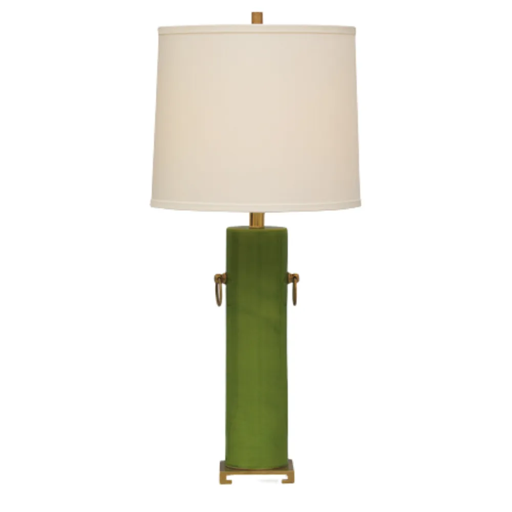 Glossy Porcelain Brass Accent Table Lamp