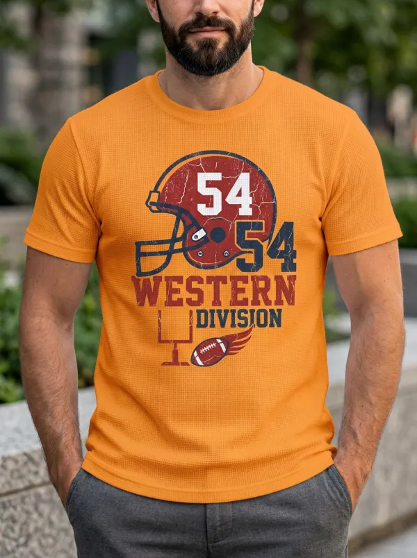 Men's Football Fan Western Division 54 Helmet Printed T-shirt