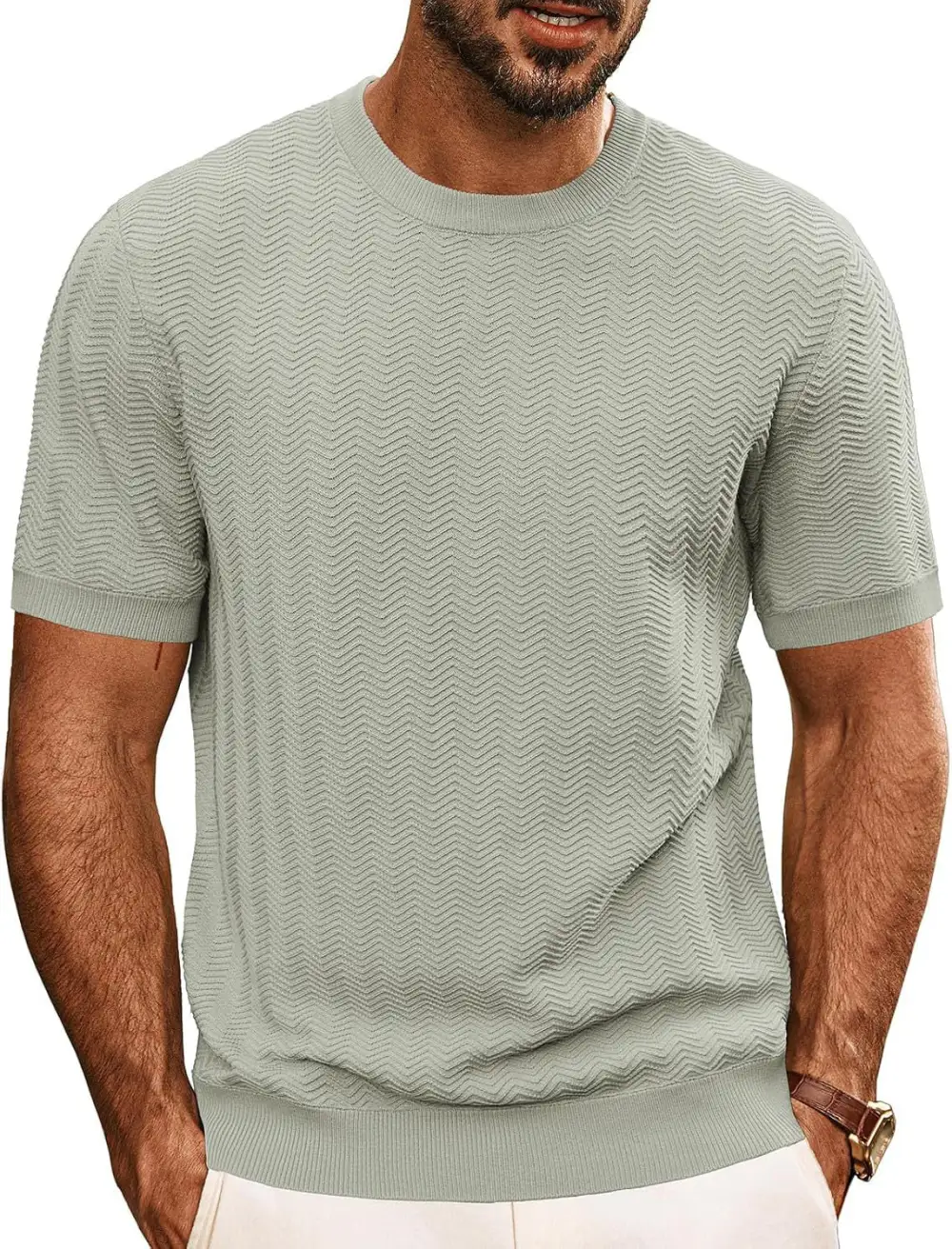 Men's Structured Round Neck T-Shirt
