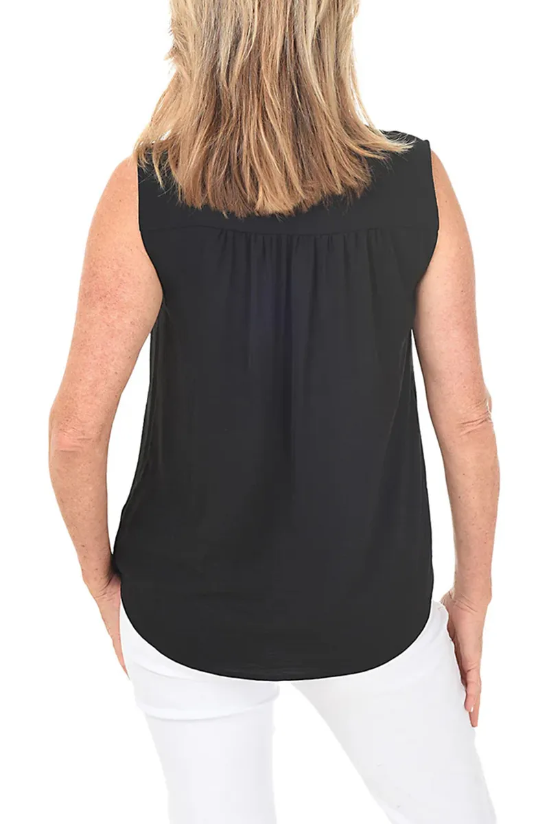 Inverted Pleat Sleeveless Blouse