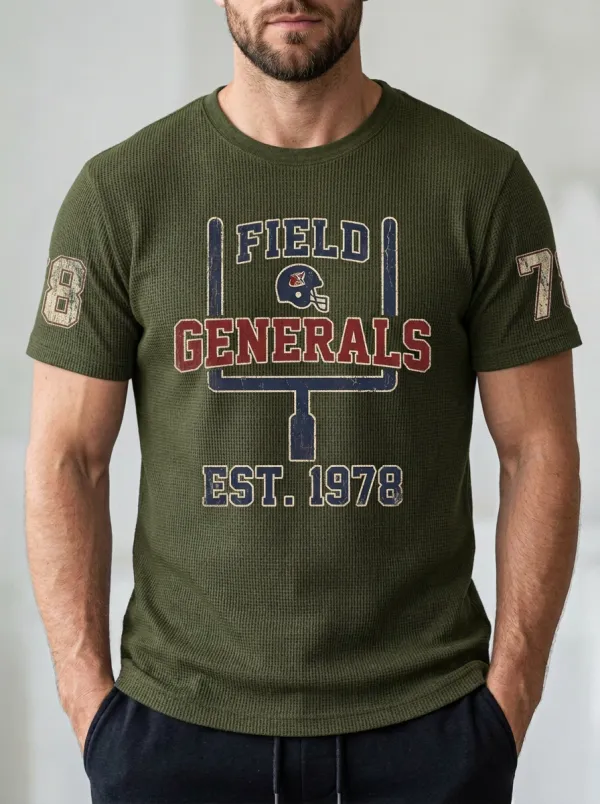 Men's Refined Football Ball Crew Neck Graphic T-Shirt